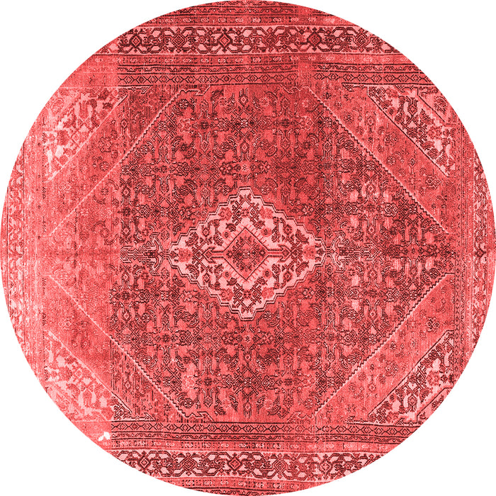 Machine Washable Medallion Red Traditional Rug, wshtr3861red