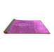 Sideview of Medallion Purple Traditional Rug, tr3861pur