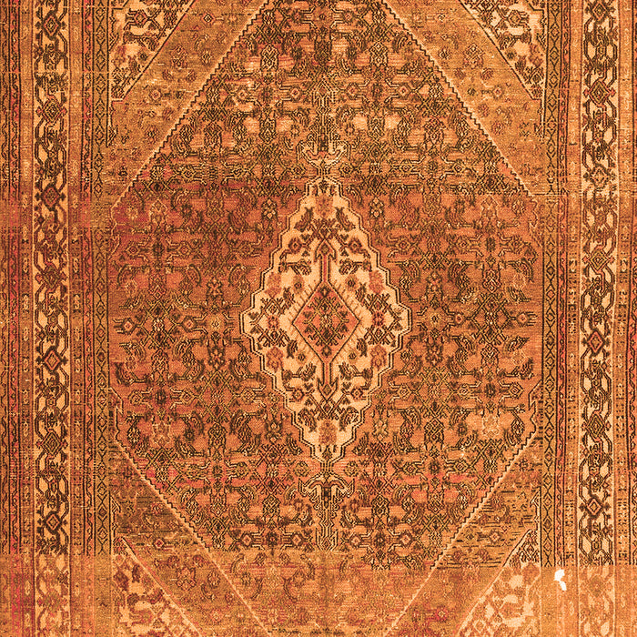 Serging Thickness of Machine Washable Medallion Orange Traditional Area Rugs, wshtr3861org