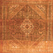 Serging Thickness of Medallion Orange Traditional Rug, tr3861org