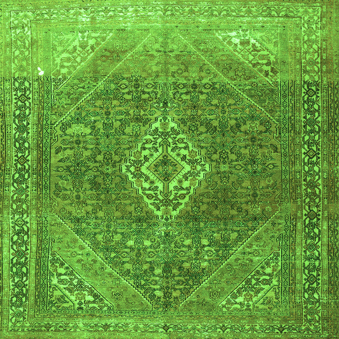 Serging Thickness of Medallion Green Traditional Rug, tr3861grn