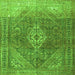 Serging Thickness of Medallion Green Traditional Rug, tr3861grn