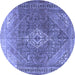 Round Medallion Blue Traditional Rug, tr3861blu