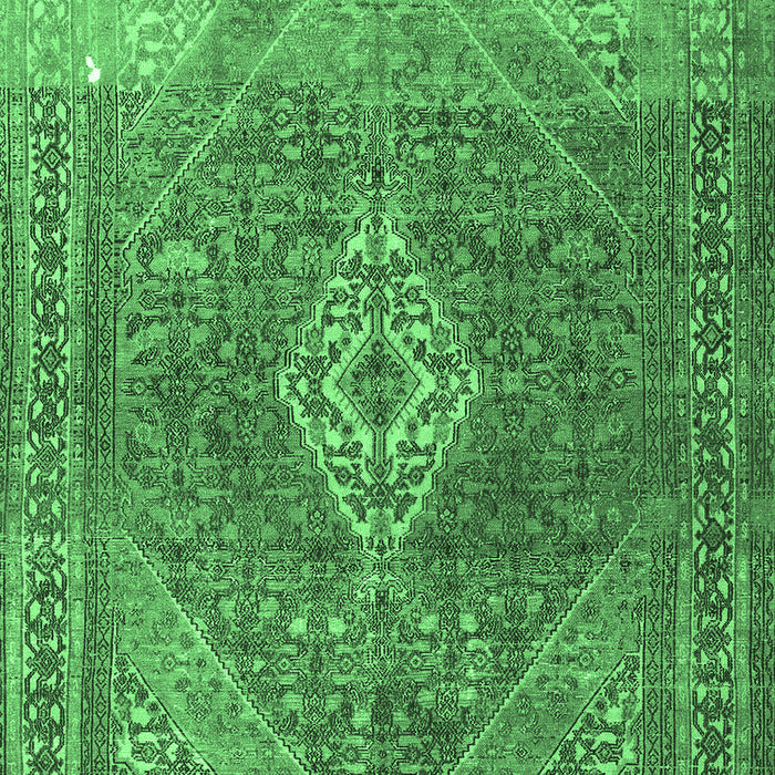 Machine Washable Medallion Emerald Green Traditional Area Rugs, wshtr3861emgrn