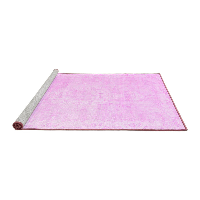 Sideview of Machine Washable Persian Pink Traditional Rug, wshtr3862pnk