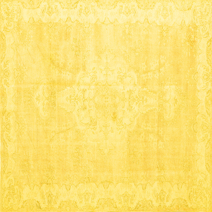 Square Persian Yellow Traditional Rug, tr3862yw