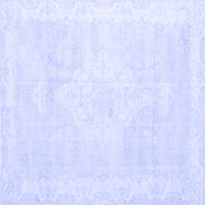 Square Machine Washable Persian Blue Traditional Rug, wshtr3862blu