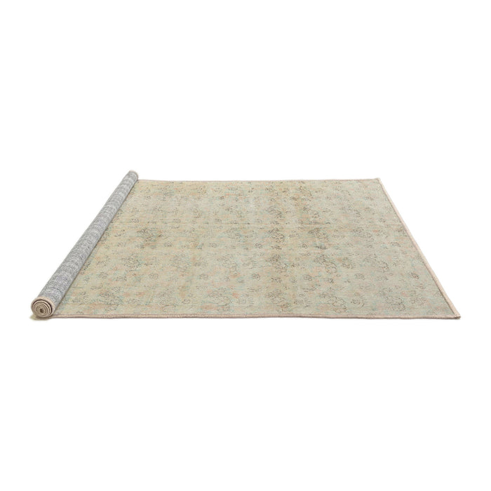 Sideview of Machine Washable Traditional Light Gold Rug, wshtr3863