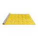 Sideview of Machine Washable Persian Yellow Traditional Rug, wshtr3863yw