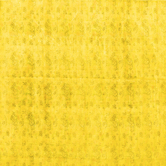 Square Machine Washable Persian Yellow Traditional Rug, wshtr3863yw