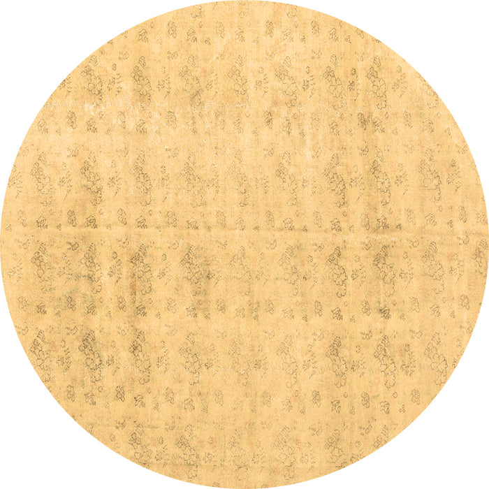 Round Persian Brown Traditional Rug, tr3863brn