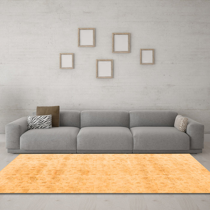 Machine Washable Persian Orange Traditional Area Rugs in a Living Room, wshtr3863org