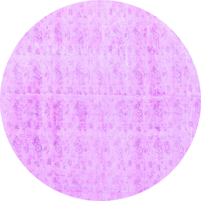 Round Machine Washable Persian Purple Traditional Area Rugs, wshtr3863pur