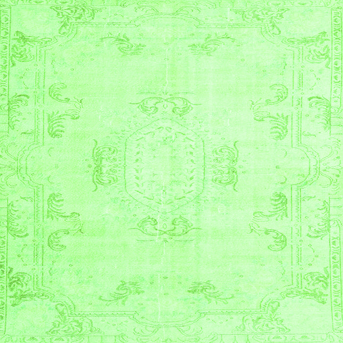 Round Machine Washable Persian Green Traditional Area Rugs, wshtr3864grn