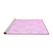 Sideview of Machine Washable Persian Pink Traditional Rug, wshtr3864pnk