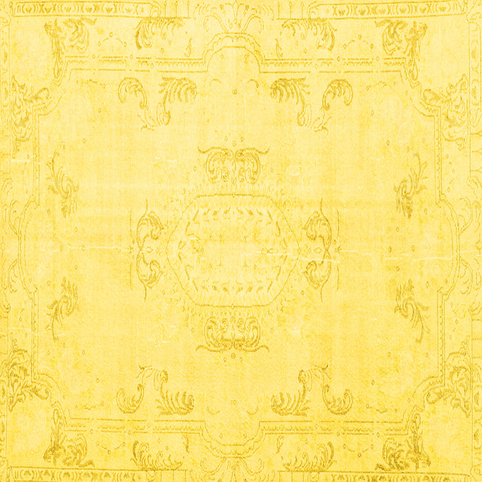 Square Persian Yellow Traditional Rug, tr3864yw