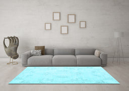 Machine Washable Persian Light Blue Traditional Rug in a Living Room, wshtr3864lblu