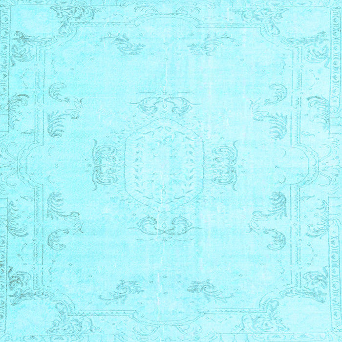 Square Machine Washable Persian Light Blue Traditional Rug, wshtr3864lblu