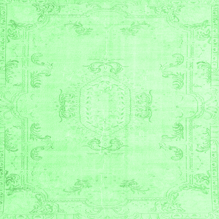 Square Machine Washable Persian Emerald Green Traditional Area Rugs, wshtr3864emgrn