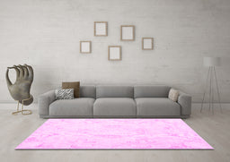 Machine Washable Persian Pink Traditional Rug in a Living Room, wshtr3864pnk