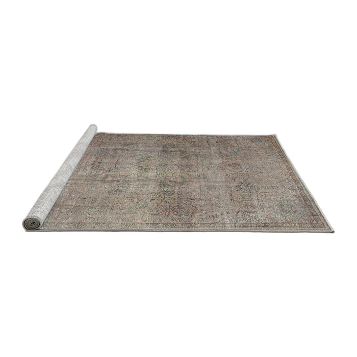 Sideview of Machine Washable Traditional Army Brown Rug, wshtr3865