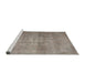 Sideview of Machine Washable Traditional Army Brown Rug, wshtr3865