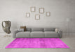 Machine Washable Persian Pink Traditional Rug in a Living Room, wshtr3865pnk