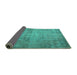 Sideview of Persian Turquoise Traditional Rug, tr3865turq