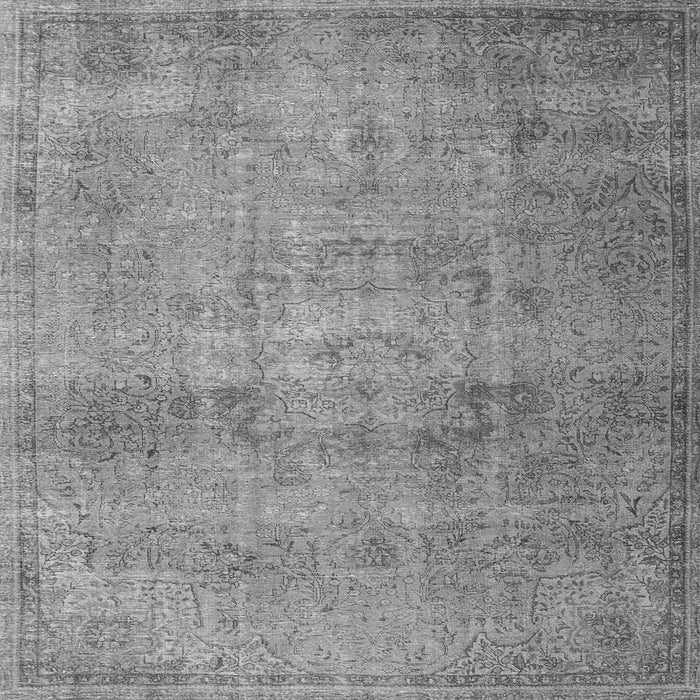 Round Machine Washable Persian Gray Traditional Rug, wshtr3865gry