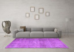 Machine Washable Persian Purple Traditional Area Rugs in a Living Room, wshtr3865pur