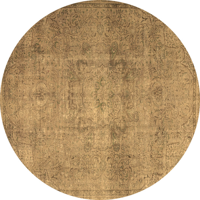 Round Machine Washable Persian Brown Traditional Rug, wshtr3865brn