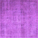 Square Machine Washable Persian Purple Traditional Area Rugs, wshtr3865pur