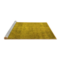 Sideview of Machine Washable Persian Yellow Traditional Rug, wshtr3865yw