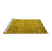 Sideview of Machine Washable Persian Yellow Traditional Rug, wshtr3865yw