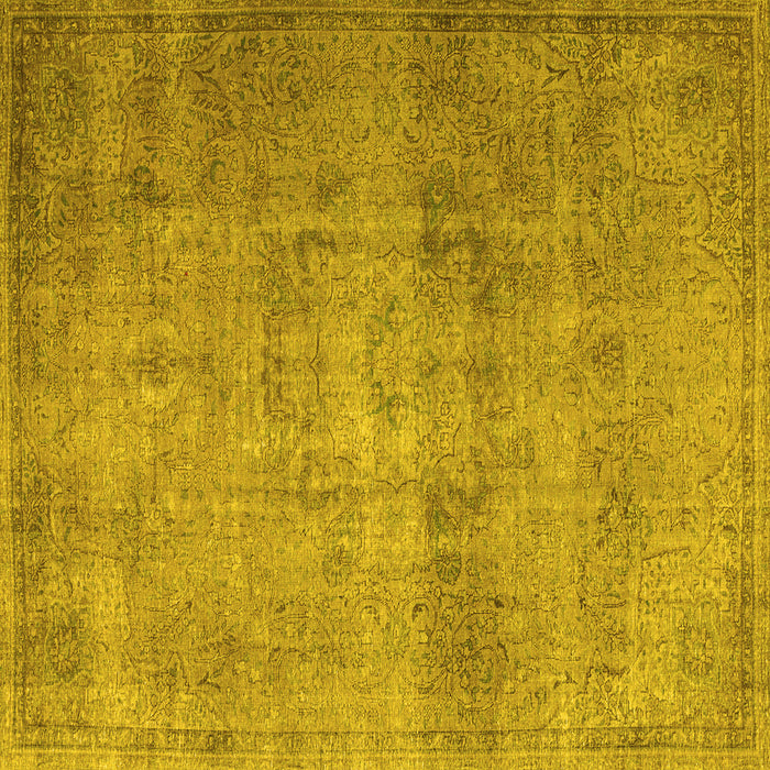 Square Persian Yellow Traditional Rug, tr3865yw
