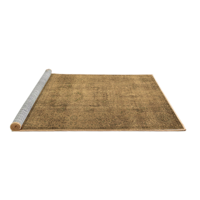 Sideview of Machine Washable Persian Brown Traditional Rug, wshtr3865brn
