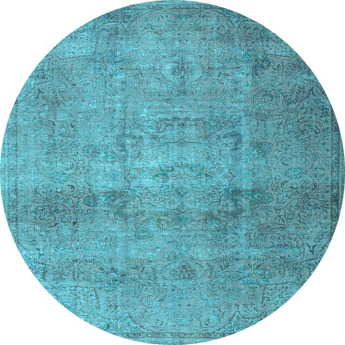 Round Persian Light Blue Traditional Rug, tr3865lblu