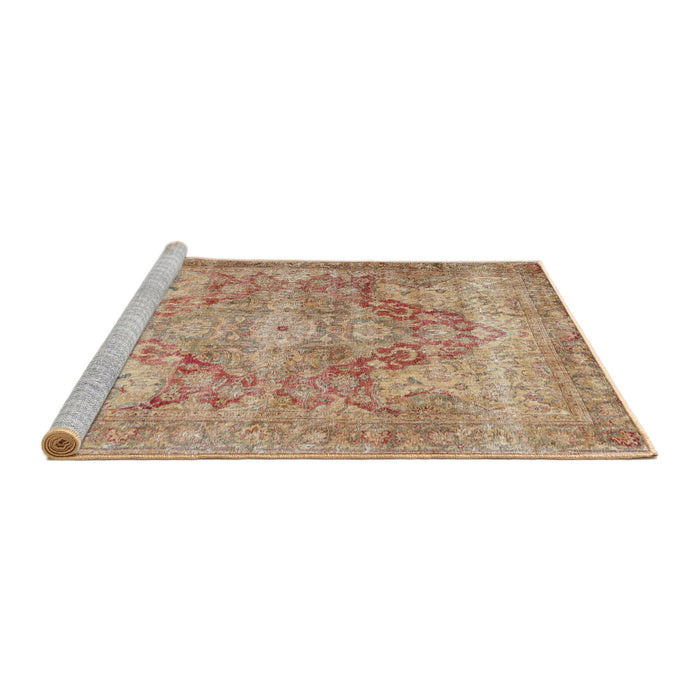 Sideview of Machine Washable Traditional Rust Pink Rug, wshtr3866