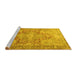 Sideview of Machine Washable Persian Yellow Traditional Rug, wshtr3866yw