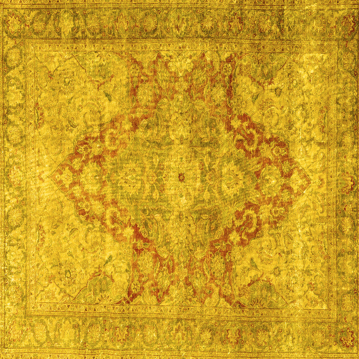 Square Persian Yellow Traditional Rug, tr3866yw