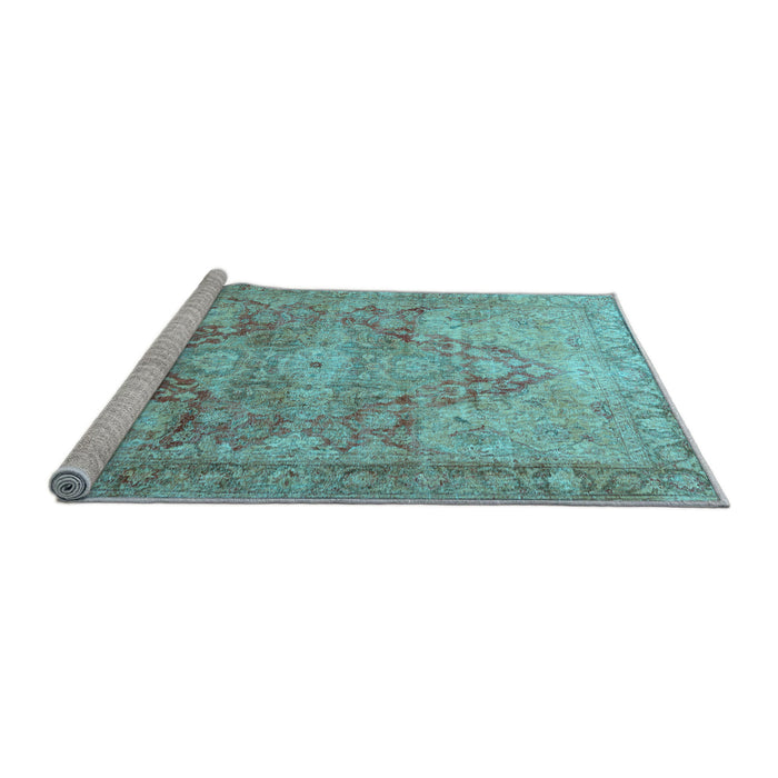 Sideview of Machine Washable Persian Light Blue Traditional Rug, wshtr3866lblu
