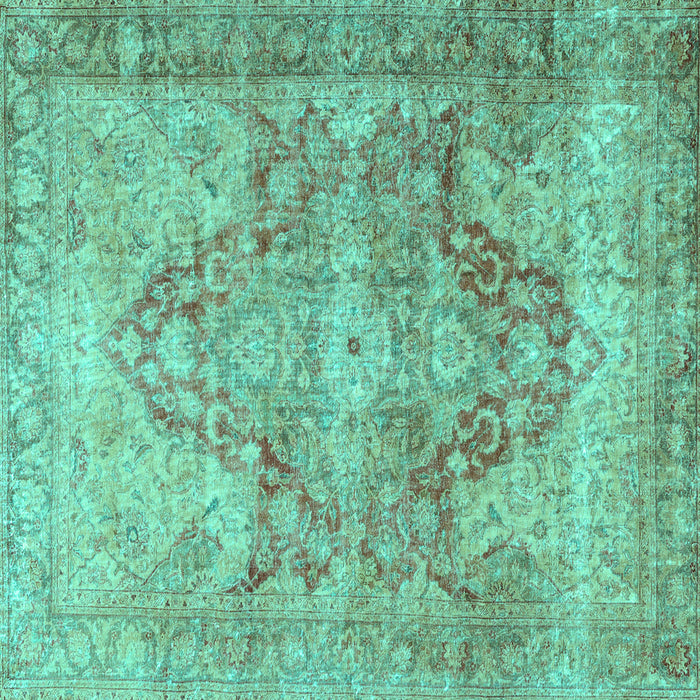Square Persian Turquoise Traditional Rug, tr3866turq