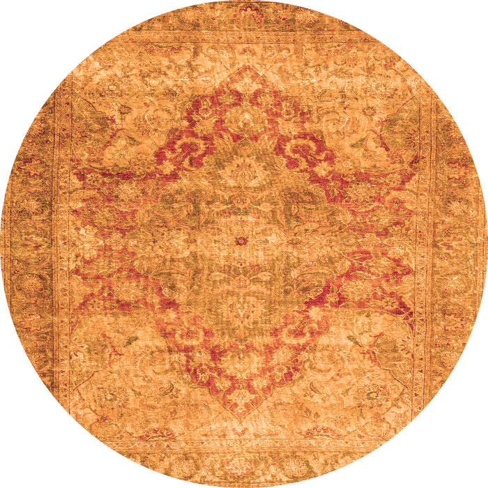 Machine Washable Persian Orange Traditional Area Rugs, wshtr3866org