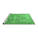 Sideview of Machine Washable Persian Emerald Green Traditional Area Rugs, wshtr3866emgrn