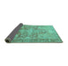 Sideview of Persian Turquoise Traditional Rug, tr3866turq