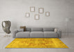 Machine Washable Persian Yellow Traditional Rug in a Living Room, wshtr3866yw