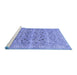 Sideview of Machine Washable Persian Blue Traditional Rug, wshtr3867blu