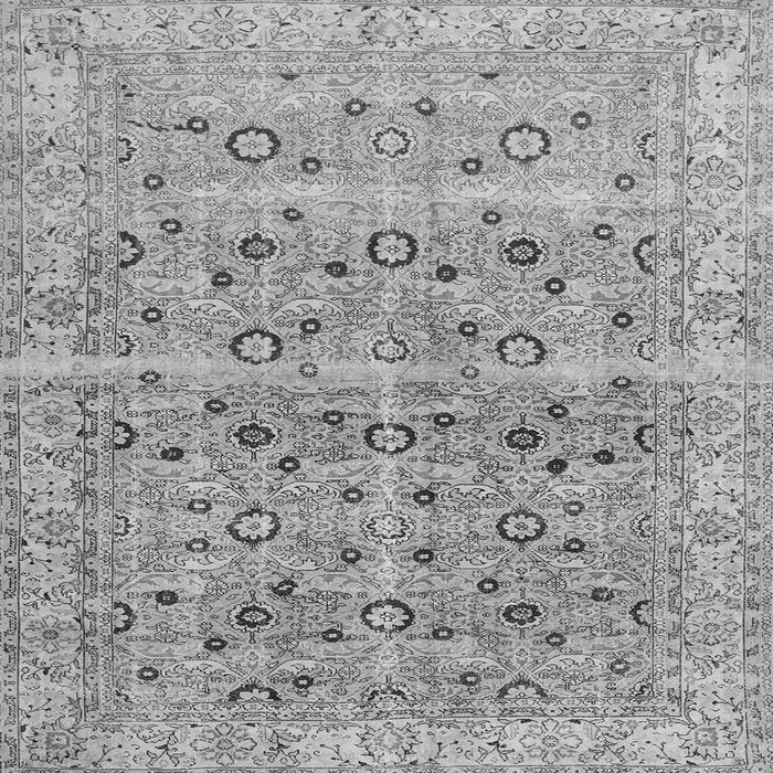 Round Machine Washable Persian Gray Traditional Rug, wshtr3867gry
