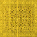 Square Machine Washable Persian Yellow Traditional Rug, wshtr3867yw