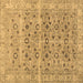 Square Persian Brown Traditional Rug, tr3867brn